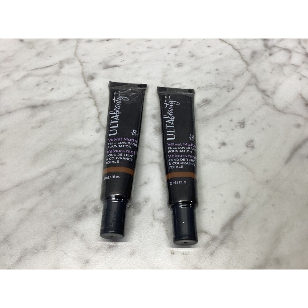 2x ULTA Beauty Velvet Matte Full Coverage Foundation Deep Neutral 30ml Each NEW